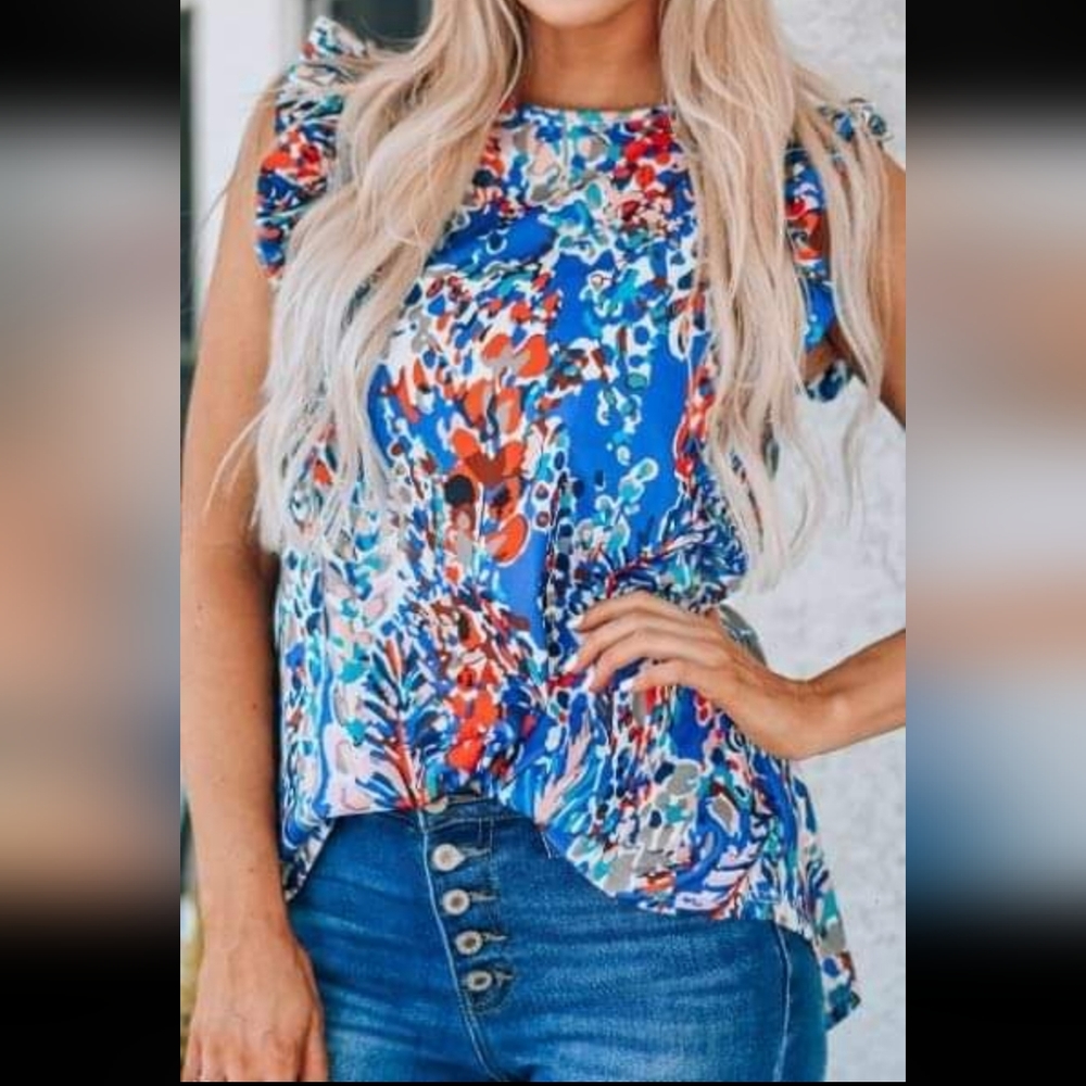 Blue Floral Top